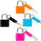 Febwind 4 Pcs Suitcase Locks with Keys Multicolor Mini Keyed Padlock Metal Padlock Luggage Padlocks Plastic-Covered Copper Keyed Padlock for Suitcase, Backpack, Boxes, Laptop Bag