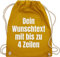 Turnbeutel Rucksack - Aufdruck selbst gestalten - Wunschtext I Eigener Text I Custom Text - Unisize - Senfgelb - personalisierter beutel stoffbeutel name personalisierte datum beuteltasche