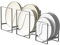 Hikinlichi Plate Organizers Holders 3 Pack Upright Cabinet Dish Drying Racks Metal Plate Dish Organizers Racks Stands for Countertop and Cupboard Grey