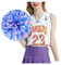 SHTGOI 4 Stück Cheerleading Pompoms Cheerleader Pom Poms Handblumen mit Ring Hell Handgekurbelter Blumenball für Sportwettbewerb Urlaub Feiern Tänze Karnevalspartys Blau+Pink+Weiß