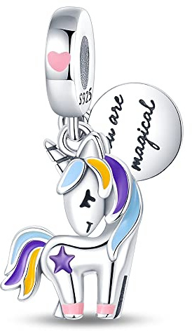 Pandach Damen Charm Anhänger für Armband 925 Sterling Silber Charms Beads passend für Armband und Halskette, Kompatibel mit Europäischen Armbänder für Frauen Mädchen C4