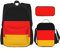 PartyUnix Deutschland Flagge Druckt Rucksack 3-teilig Schulranzen mit Brotdose und Federmäppchen Set - Geeignet für Jungen und Mädchen, Schwarz , Einheitsgröße, Kinderrucksack