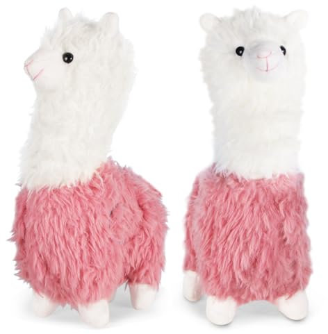 Peluche Alpaca Bambola Rosa, 25cm Lama Peluche Giocattolo, Alpaca Pupazzo Decorazioni Regalo per Bambini Adulti e Fans