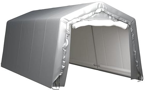 Festnight Lagerzelt Garagenzelt Carport 300x600 cm Stahl Wasserfest Zeltgarage Weidezelt Foliengarage Fahrradgarage Lagerzelt Winterfest Weidezelt PVC Plane und Stabiler Stahlrohrkonstruktion