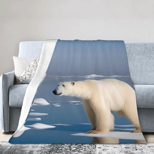 YYHWHJDE Polar Bear Ice Ultraweiche Micro-Fleecedecke > Langlebig und kompakt faltbar Super weich 203,2 x 152,4 cm