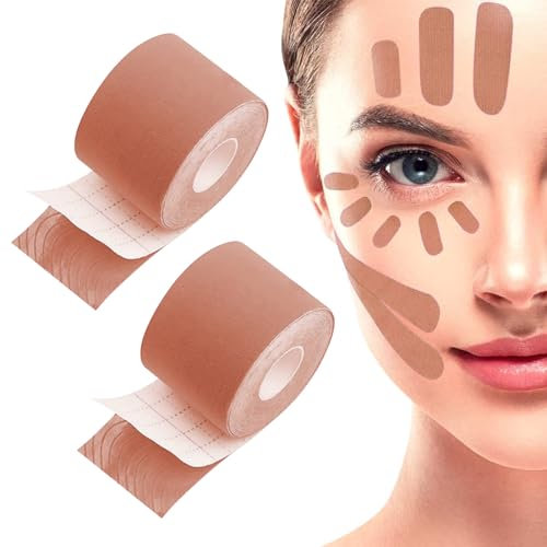 Toulifly Face Lifting Tape, Anti Wrinkle Patches Face, 2 Rollen Facelifting Aufkleber, Multifunktionales Falten-Patch, Lifting Tapes Gesicht Zum Verbergen Von Gesichtsfalten, Für Straffung Der Haut