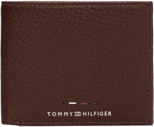 Tommy Hilfiger Herren Geldbeutel Premium Mini Cc Wallet aus Leder, Braun (Cognac), Einheitsgröße