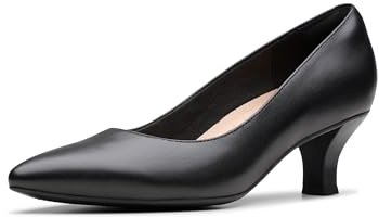 Clarks Women's Kepley Vine Pump, Black Leather, 9
