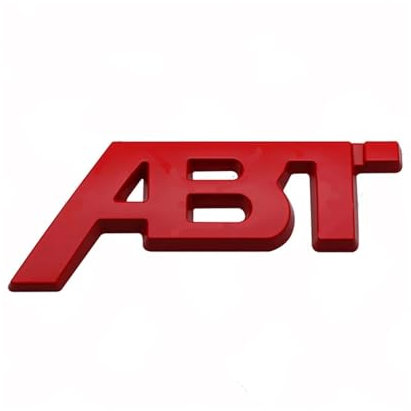 zlj6688 3D-Metall-ABT-Logo, Frontgrill, seitliches Kotflügelabzeichen, Heckkofferraum-Kofferraum-Emblem, Autoaufkleber, kompatibel mit A3, A4, A5, A6, A7, A8, Q3, Q5, Q7, TT RS ( Color : Red sticker ,