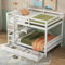 Dolamaní Hochbett 140x200, Kinderbett mit Schubladen, Etagenbett für 2 Kinder, Stauraum Bett, Hohe Geländer, Stabile Treppe, Weiß (Weiß-B, 140x200cm)