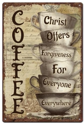 SUPERDANT Colorful Vintage Tin Signs Iron Wall Art Tin Signs Coffee Cup Metal Poster Signs Hanging Metal Posters Animals Home Wall Decoration for Bars Cafe Pubs Restroom Living Room Bedroom 30x20cm