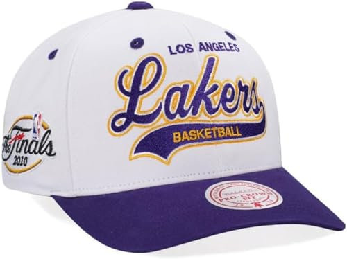 Mitchell & Ness Tail Sweep Pro (NBA) Baseball Snapback Cap - Los Angeles Lakers, Weiß, Größenverstellbar