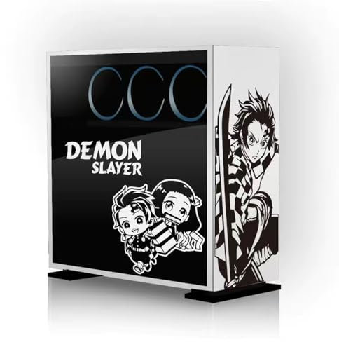 Kamado Tanjiro/Kamado Nezuko Anime Aufkleber für PC-Gehäuse, 3D-Vinyl-Dekor-Aufkleber für Computergehäuse, PC-Gehäuse, Glas, dekorativ, wasserdicht, leicht entfernbar