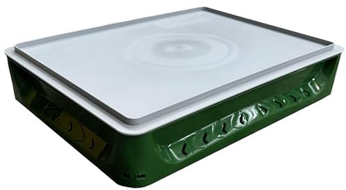 Solent Plastics 7 Litre Pizza Bread Dough Proofing Tray complete with Lid - 40 x 30cm x 8.5cm - Fits in domestic fridges! (Green)