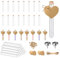 24 Stück Reagenzglas mit Korken, 12*75mm Transparent Reagenzgläser Kunststoff mit 50 Stück Kraftpapieranhänger+ Hanfseil+2 Stück Trichter, Reagenzgläser für Dekorationen DIY Liquids Spices Hochzeiten