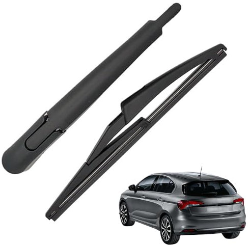 Ruolin Auto Heckscheibenwischer Schwarz, Ersatz Heckwischerarm Wischerarm Hinten + Scheibenwischer Wischer Set Kompatibel mit Fiat Tipo 2015-2020