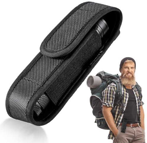 BNGXR Taschenlampe Tasche, Nylon Taschenlampe Holster Gürteltasche, Taktische Taschenlampe Tasche Halter für die Jagd im Freien Camping Wandern Taschenlampen von 12cm bis 15.5cm Kopfdurchmesser 3,4cm