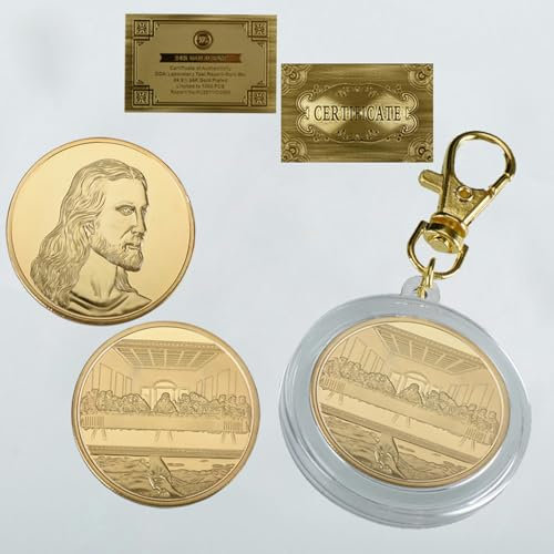 SZPIZBIM Das letzte Abendmahl Medaille Metallabzeichen Gedenkmünze für Sammler mit Schlüsselanhänger