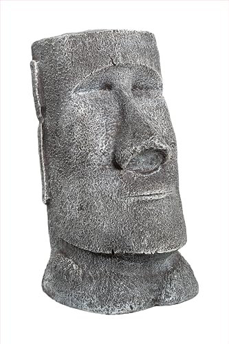 Neustein Moai Kopfhörerständer Deko Figur Kopf 31cm hoch Dekoration grau schwer stabil modernes Design Kopfhörer Ständer Halterung Kopf