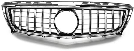 IITA Griglia Anteriore Auto Anteriore Griglie radiatori Sportive Superiore Maglia Cappuccio per Mercedes per Benz Classe CLS W218 CLS350 CLS500 2011-2014 GRIGLIA PARAURTI Anteriore(Argento)