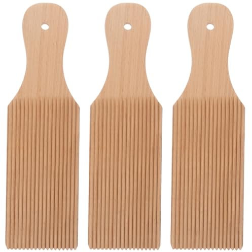 Cabilock 3pcs Gnocchi Maker Wooden Pasta Board Gnocchi Paddle Pasta Accessory Kitchen Tool Set