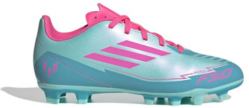 adidas Kids F50 Club Childrens Firm Ground Football Boots Blue/Pink 1 UK Child