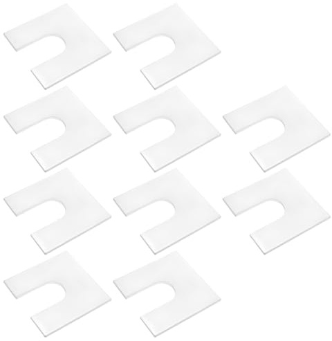 eMagTech 10Pcs Aluminium Packers Horseshoe U Shims Metal Spacers 50mm X 50mm with 17mm Slots Fender Alignment U Shim Flat Plate Square Washer, 2mm Thickness