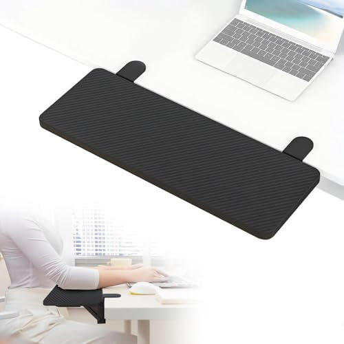 Tissting Plateau Extension de Bureau Ergonomique, 55 x 24 cm Extension de Bureau, Plateau de Clavier Pliable a 90 Degrés de Grande Taille, Bras D'extension de Table D'ordinateur, Support D'accoudoir