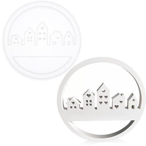 Tyqour Silikonformen Giessformen Haus, Rund Silikonform Haus Gießformen SilikonHaus,Gießformen Silikon Gips zum Gießen DIY Silikonform Häuser, Silikon Gießform Häuser für Seife, Gips, Handwerk