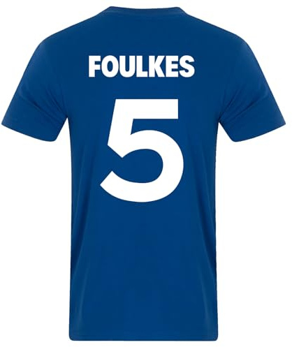fan originals United 1968 European Colours Foulkes 5 T-Shirt Blue 3XL