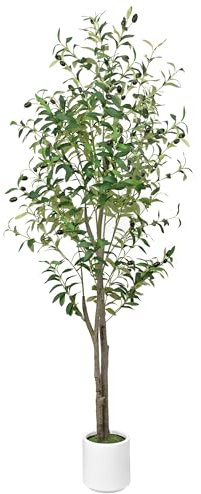 Yesaler Olivier Artificiel Fausse Plante Verte Plante Tropicale en Plastique Décoration pour Intérieur Extérieur Maison Bureau Jardin
