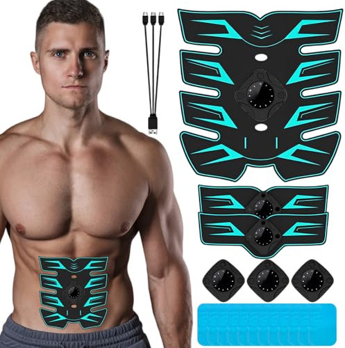 Mapille EMS Bauchmuskeltrainer, EMS Elektrische Muskelstimulation, 12 Modi & 20 Intensitäten, EMS Trainingsgerät, Bauchtrainer Ganzkörper ABS/Bauch/Arm/Po Trainer, Männer und Frauen