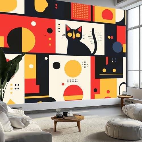 Fototapete Zeichnung Mittelalterliche Geometrische Elefant Tapete 200 x 140 cm, Farbig Tapeten Vliestapete, Modern Wandtapete Wohnzimmer Schlafzimmer Kinderzimmer Wanddeko Motivtapeten Fototapete