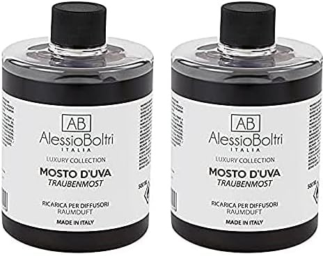 AB Alessio Boltri - Ricarica per diffusori Luxury 500 ml, profumazione Mosto D'uva (Confezione da 2)
