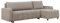 FORNIRO 24 Montreal Ecksofa mit Schlaffunktion und Bettkasten - Sofa mit 3 Sitzen und Robustem Überzug - Schlafcouch L-Form Universal - Modern Couch - 225x130x75 cm (Stoff Basic, Creme)