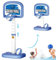 Pool Basketball Hoop, Hauteur à Hauteur réglable Basketball au Bord de la Piscine avec 2 balles, en Plastique pour Les Cadeaux pour Enfants, intérieur extérieur