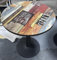 Mesa de bar cena restaurante casa interior MDF con una sola pieza, plancha + panel de madera, 70 x 70 x 72 cm, multicolor
