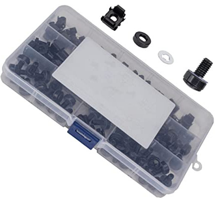 HOUDERCO 1Set Cage Nuts and Rack Screws Insert Fasteners for Server Rack Mounting Includes Washers Compatible with Standard Equipment Installations