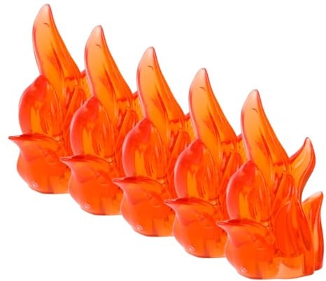 OFFIGAM 5 Stück Feuereffekt Actionfiguren Zubehör Kinder Bausteine Mit Leuchtenden Flammeneffekten Kunststoff Miniatur Flammen Für Kreatives Spielen Und Fantasievolle Figurenbau Pädagogisch Fördernd