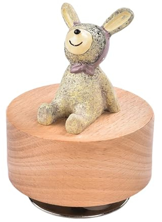 Hattba Spieluhr aus Holz mit rotierender Tierfigur-Bewegung, mechanische Spieluhr für Zuhause und Geburtstagsparty, Geschenk, rotierende Tierfigur, Musik