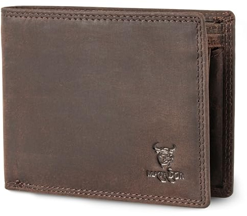 MATADOR Geldbeutel Herren Leder #Sydney mit edler Geschenk Box, Elegante Geldbörse Herren RFID Schutz, Luxus Geldbeutel Leder Viele Kartenfächer in Braun Dunkel