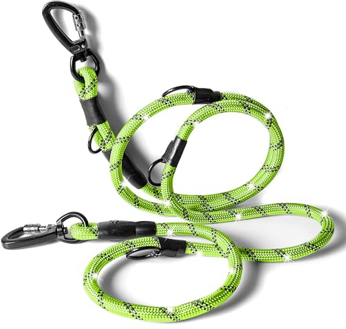 rootsnoot verstellbare Hundeleine – 200 cm lang, 1,2 cm stark, für Hunde ab 15 kg – stabile 4-Fach verstellbare Führleine & Trainingsleine für große Hunde