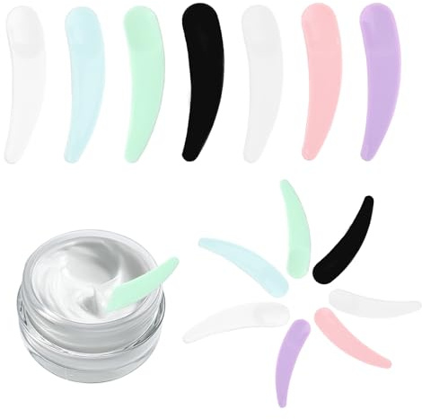 35 Stück Kosmetikspatel,Spatel Kosmetik,Cremespatel,Mini Kosmetikspatel,Klein Kosmetik Maske Scoop,Plastik Spatel,Mehrfachverwendbar Spachtel für Waschgel Gesichtsmaske Creme Lotionen (7 Farben)