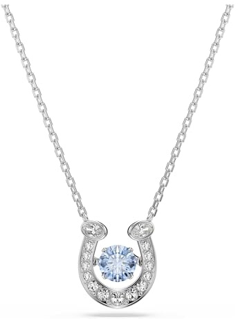 Swarovski Symbolica Kollektion, Rundschliff, Pavé, Hufeisen, Blau, Rhodiniert