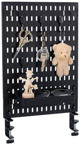 PH PandaHall Klemmbare Schreibtisch Lochwand Schwarzer Kunststoff Lochwand Organizer 41.5x29.5cm Großer Bohrfreier Schreibtisch Seitenorganizer Für Büro Gaming Und Zuhause