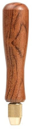 Aboiledy Hardwood File Handle Wood File Handle with Brass Collet Chuck for Small Files DIY Accessories Ergonomic Grip