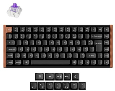 Keychron K2 HE Tastiera Wireless 2,4 GHz, 75% Tastiera Gamer AZERTY Francese, RGB, Hot-Swap, QMK/Via, Interruttori Magnetici Gateron Dual Rail Nebula per Mac/Windows, Edizione speciale - Nero
