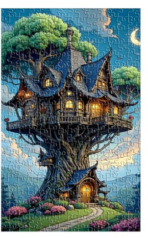 Puzzle 1500 Teile, Baumhaus Landschaft Puzzle Erwachsene, Klassische Puzzles, Anspruchsvoll Impossible Puzzle 87x57 cm für Geschenk und Home Decoration
