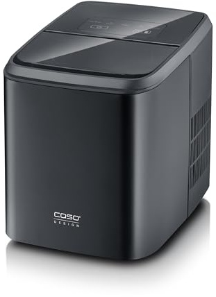 CASO Clear Ice Advanced isbitsmaskin med kompressor – tyst 48 dB, klara och matta isbitar, 8–12 min, 1,5 l vattentank, självrengöring, matt svart