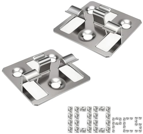 PHMING 100 Stück WPC Terrassendielen Clips (Spalt 3mm & Höhe 7mm) | Versteckte Befestigung Clip, Befestigungsclips aus Edelstahl, für Terrassen, Gärten und Wohnräume